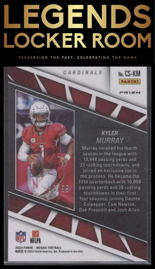 2023 Panini Mosaic #CS-KM Kyler Murray Center Stage Mosaic Blue #/99