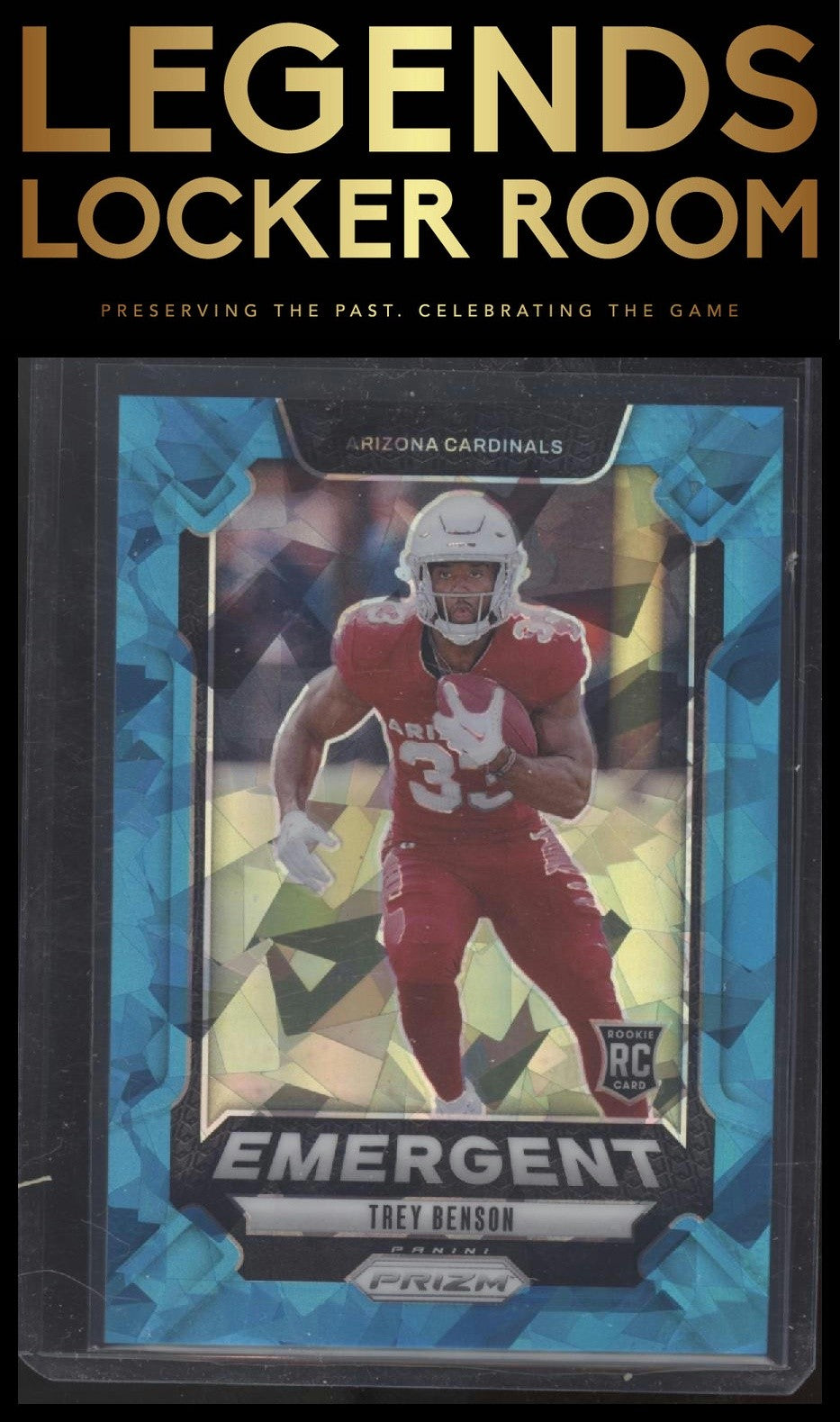 2024 Panini Prizm #17 Trey Benson Emergent Blue Ice Prizm #/99