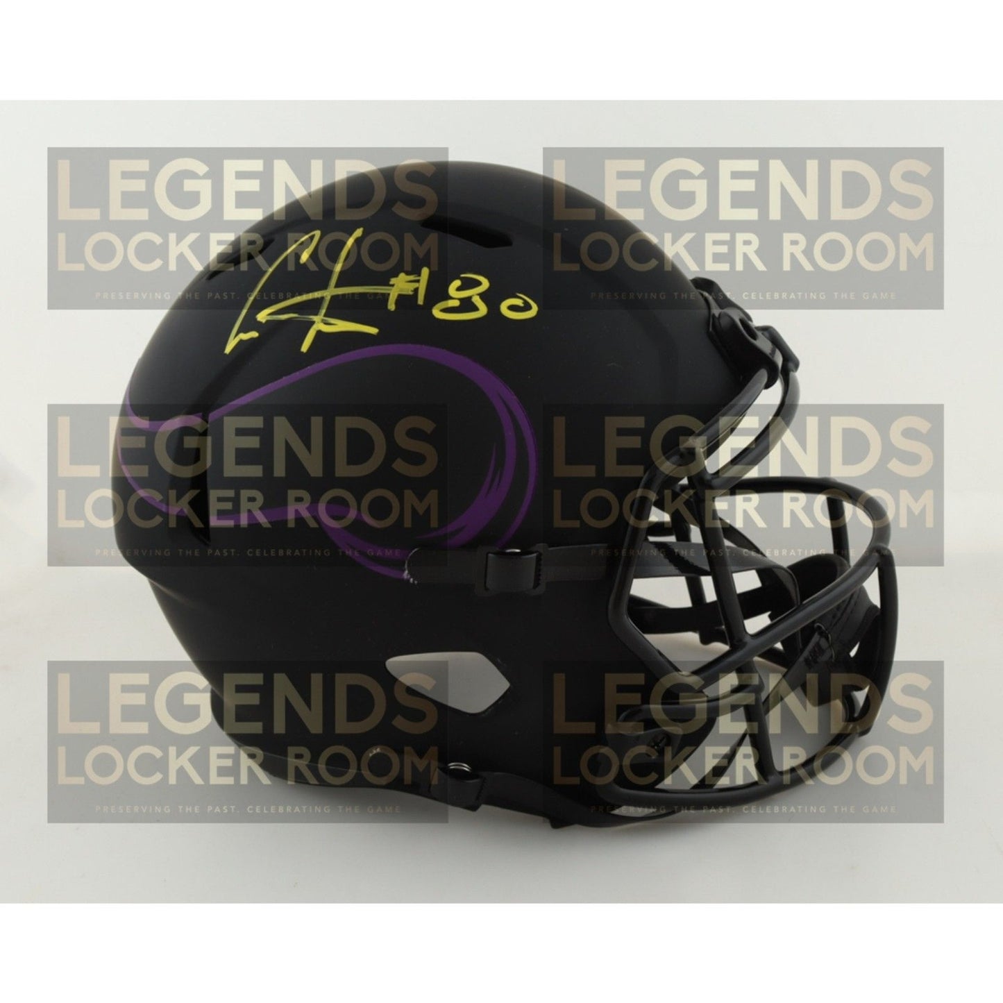 Cris Carter Signed Vikings Eclipse Matte Riddell Speed F/S Replica Helmet -