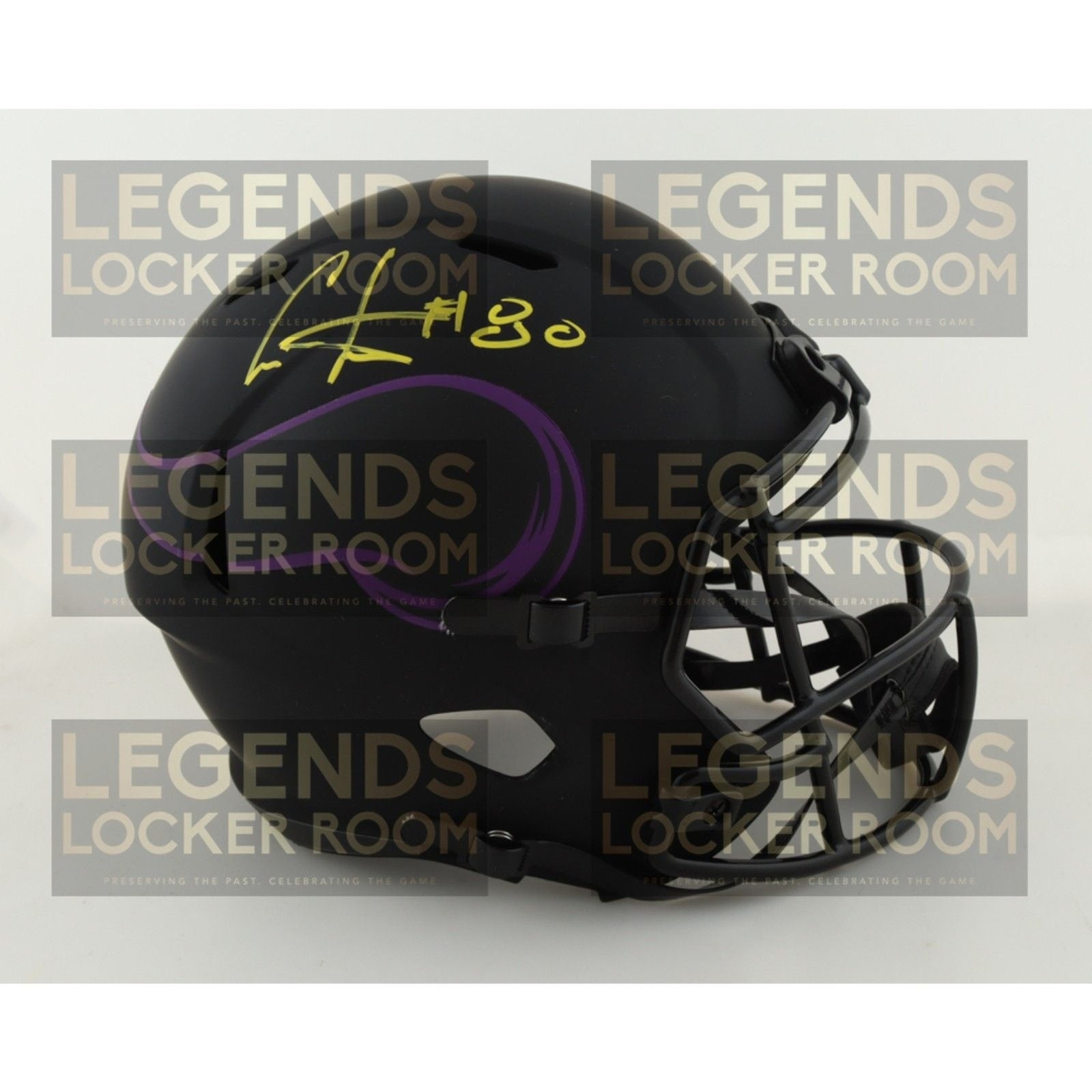 Cris Carter Signed Vikings Eclipse Matte Riddell Speed F/S Replica Helmet -