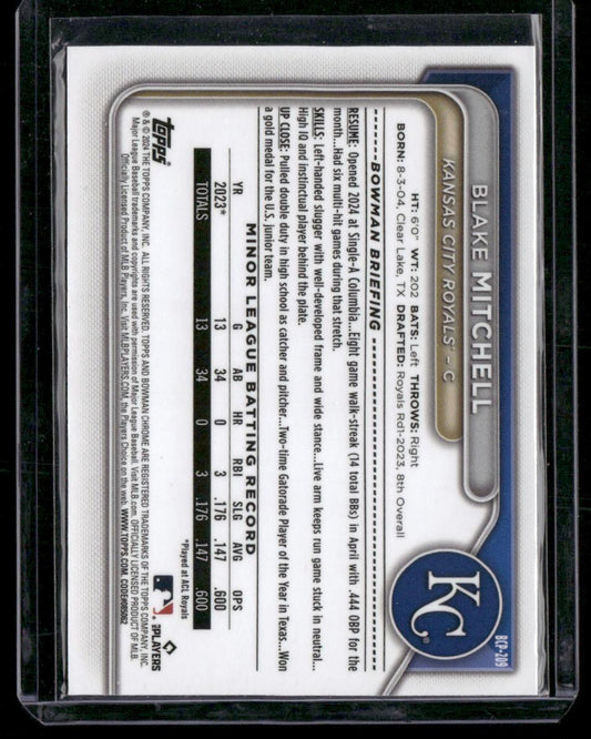 2024 Bowman Chrome #BCP-209 Blake Mitchell Prospects