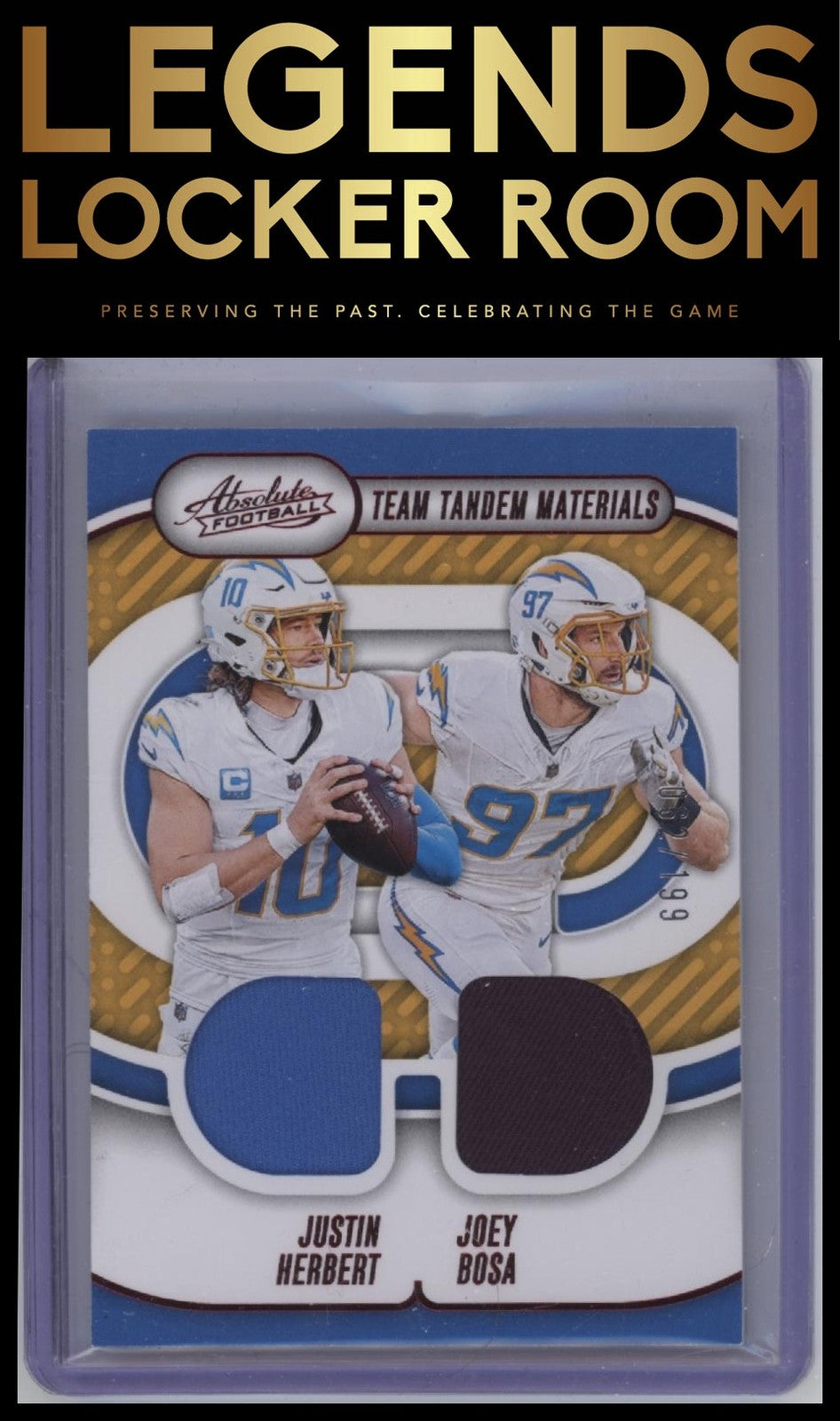 2024 Panini Absolute #TTM-LAC Justin Herbert / Joey Bosa Team Tandem Materials