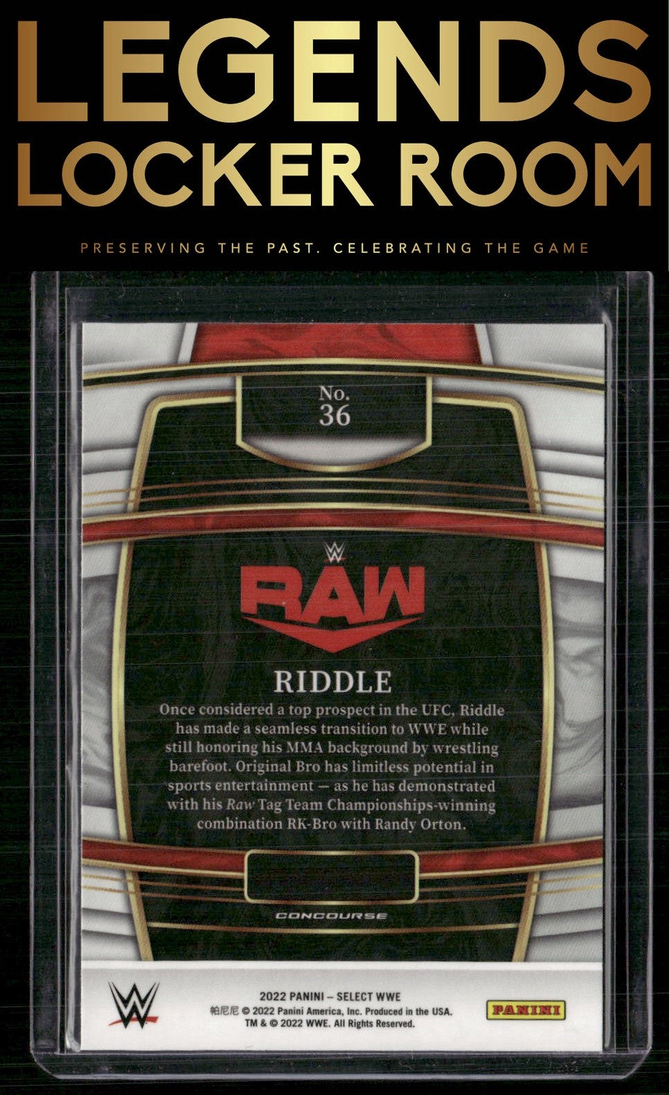 2022 Panini Select WWE #36 Riddle Red and Blue