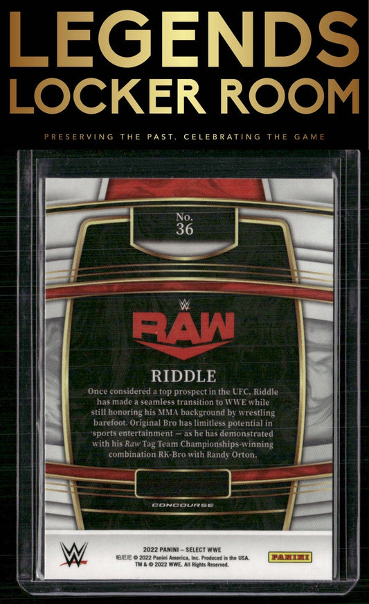 2022 Panini Select WWE #36 Riddle Red and Blue
