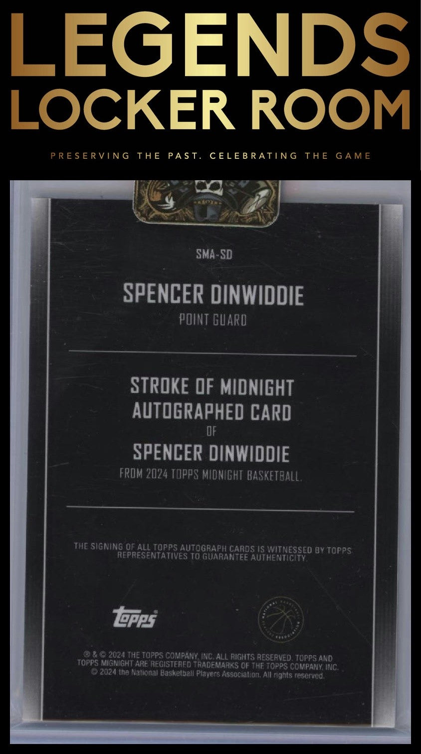 2023-24 Topps Midnight #SMA-SD Spencer Dinwiddie Stroke of Midnight Autographs