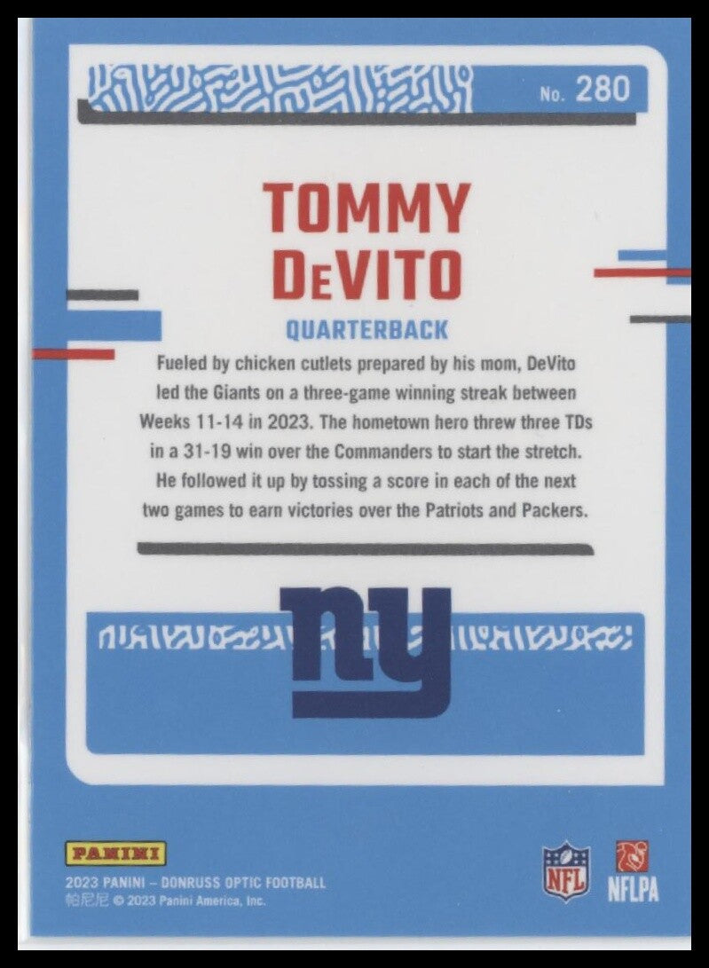 2023 Donruss Optic #280 Tommy DeVito