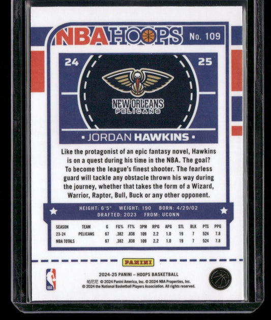 2024-25 Hoops #109 Jordan Hawkins Premium Prizms Silver