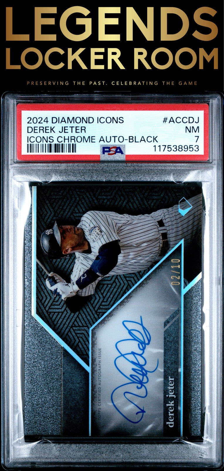 2024 Topps Diamond Icons Icons Chrome Autograph Derek Jeter Black PSA 7