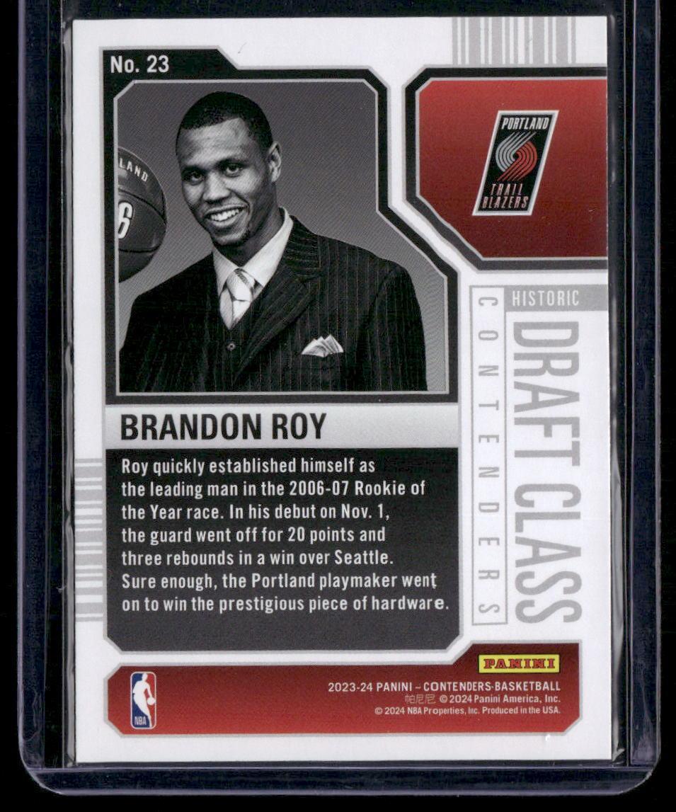 2023-24 Panini Contenders #23 Brandon Roy Historic Draft Class Contenders