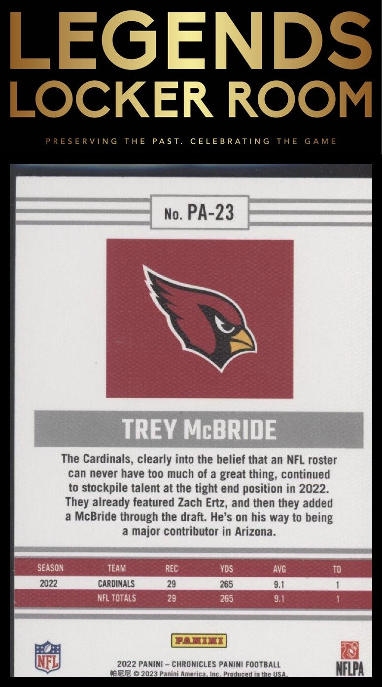 2022 Panini Chronicles #PA-23 Trey McBride Panini
