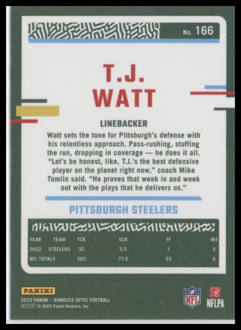 2023 Donruss Optic #166 T.J. Watt