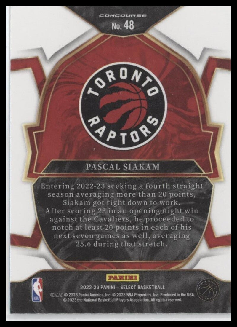 2022-23 Panini Select #48 Pascal Siakam Blue (Retail Base)