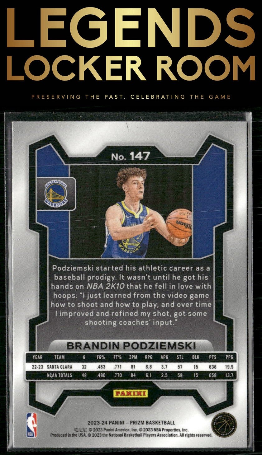 2023-24 Panini Prizm #147 Brandin Podziemski