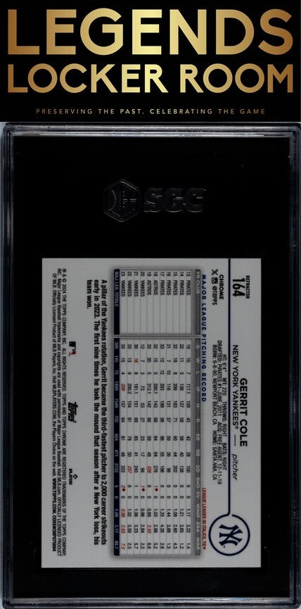 2024 Topps Chrome #164 Gerrit Cole Ref. SGC 9.5
