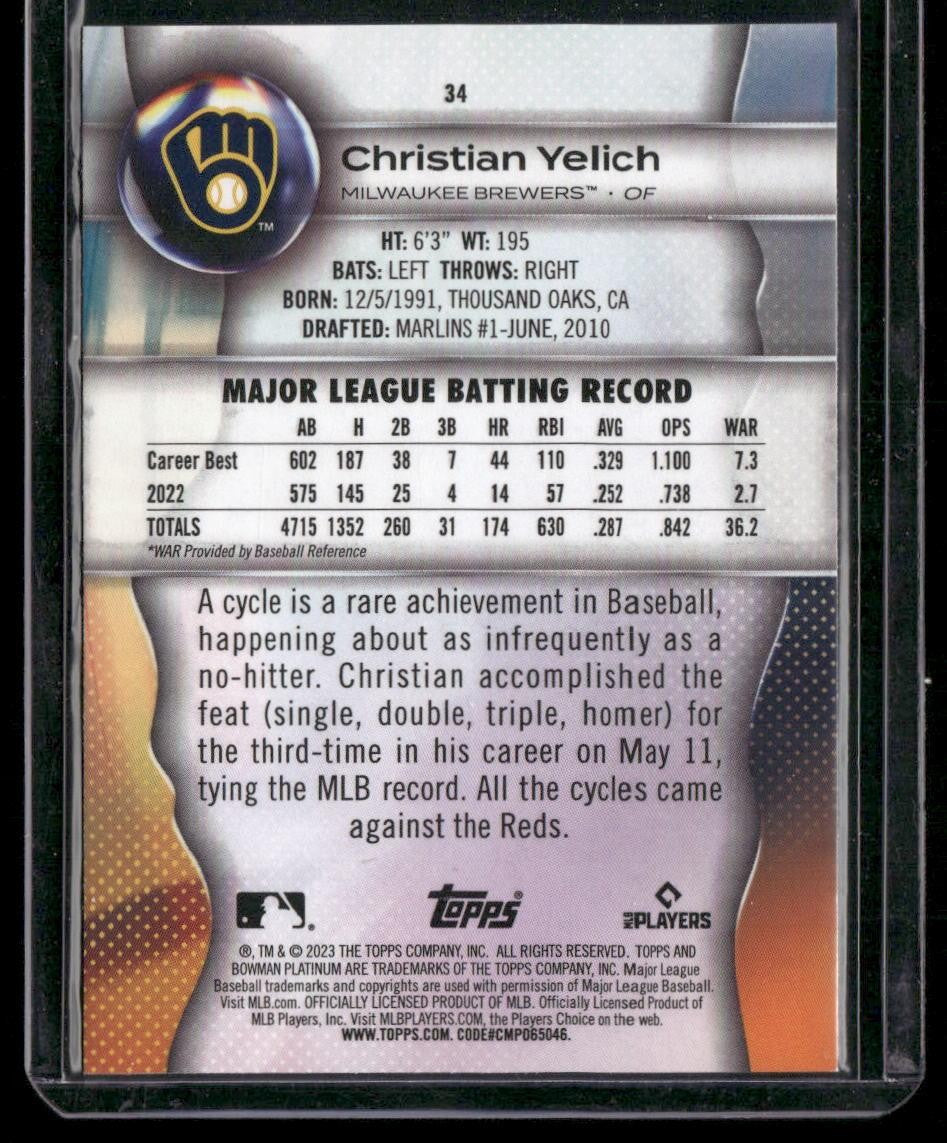 2023 Bowman Platinum #34 Christian Yelich