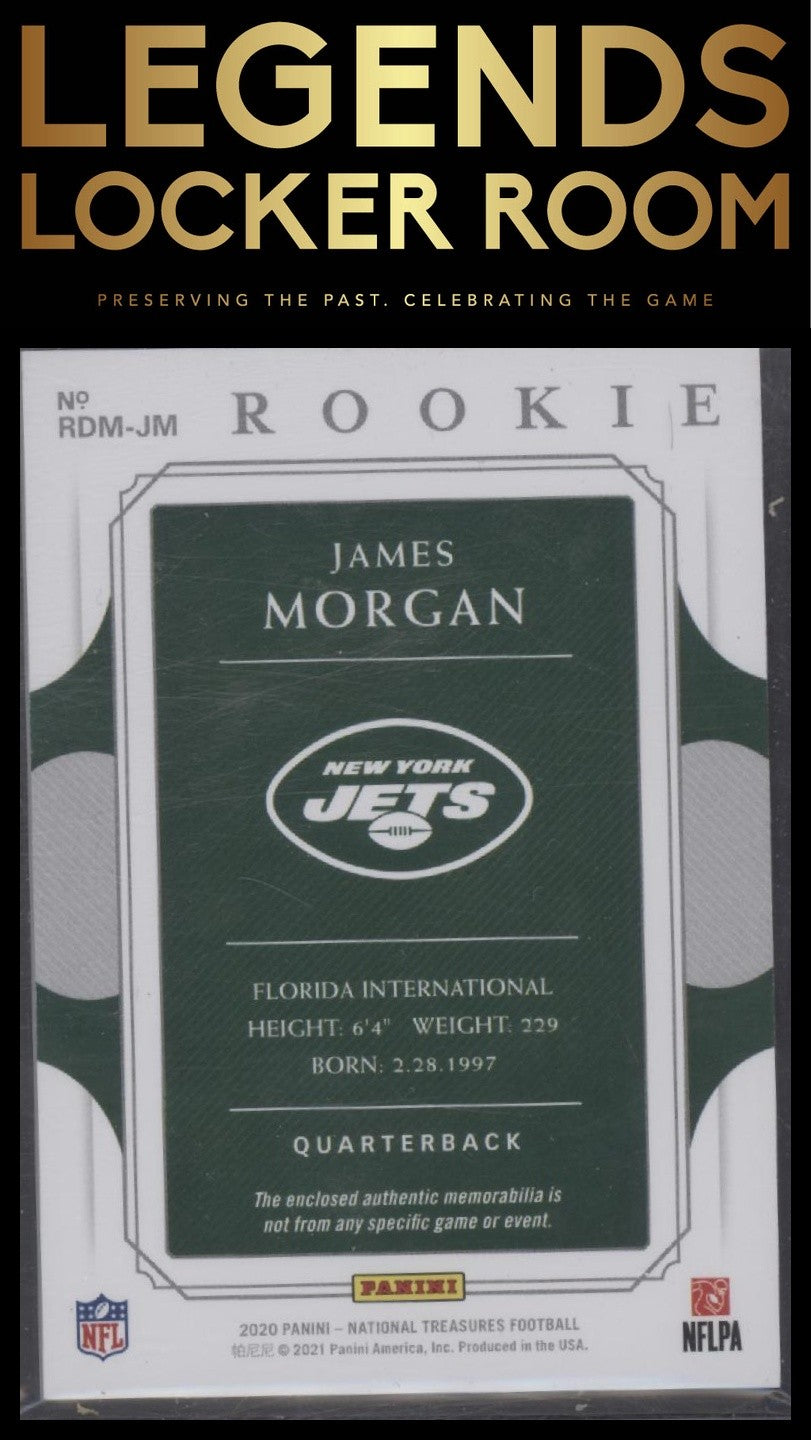 2020 Panini National Treasures #RDM-JM James Morgan Rookie Dual Materials #/99