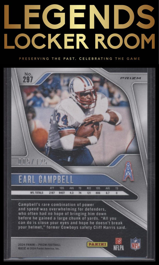 2024 Panini Prizm #297 Earl Campbell Purple #/125