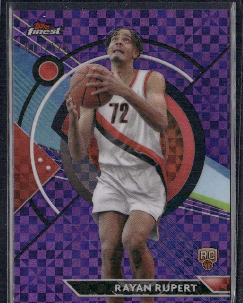 2023-24 Finest #85 Rayan Rupert Purple Checkerboard Refractors #/125