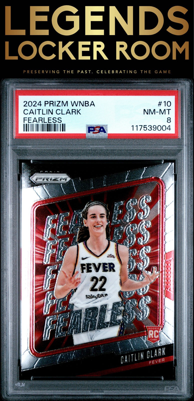 2024 Panini Prizm Wnba Fearless #10 Caitlin Clark PSA 8