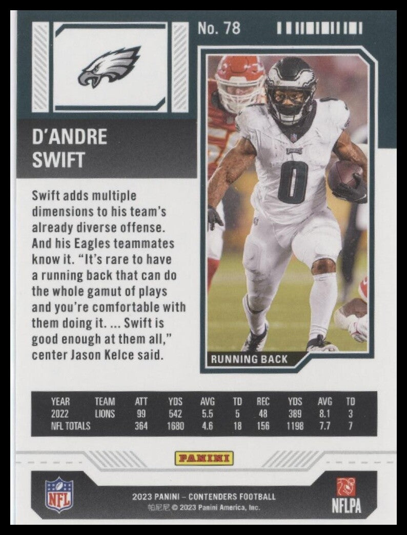 2023 Panini Contenders #78 D'Andre Swift