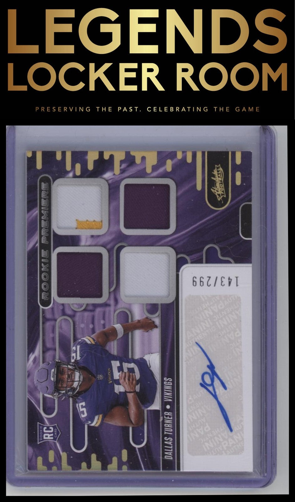 2024 Panini Absolute Dallas Turner Rookie Premiere Materials Autos Quad #/299