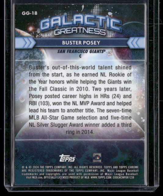 2024 Topps Chrome Cosmic #GG-18 Buster Posey Galactic Greatness