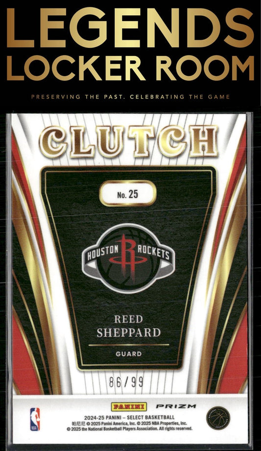 2024-25 Panini Select #25 Reed Sheppard Clutch Red Prizm /99