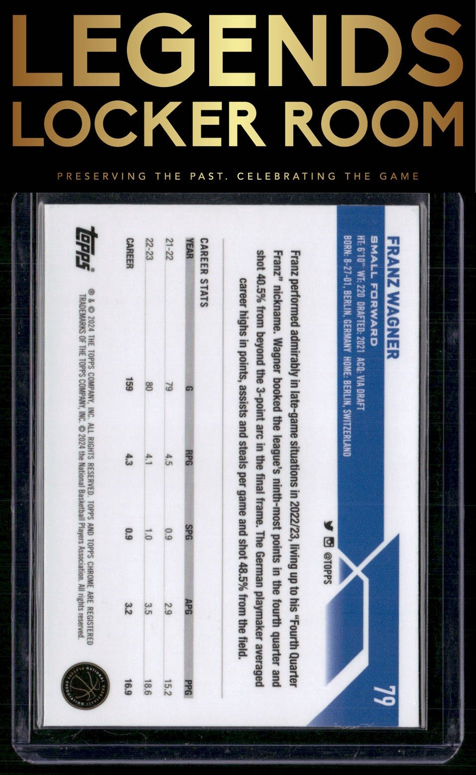 2023-24 Topps Chrome Sapphire #79 Franz Wagner