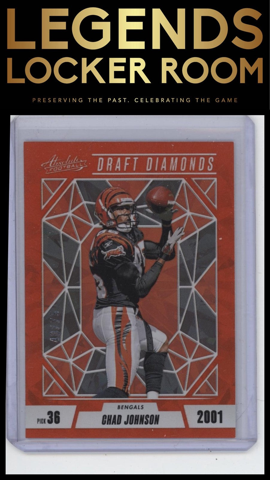 2024 Panini Absolute #DD-CJN Chad Johnson Draft Diamonds Orange Spectrum #/75