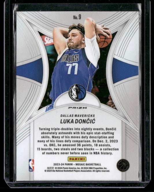2023-24 Panini Mosaic #9 Luka Doncic Epic Performers Mosaic Green