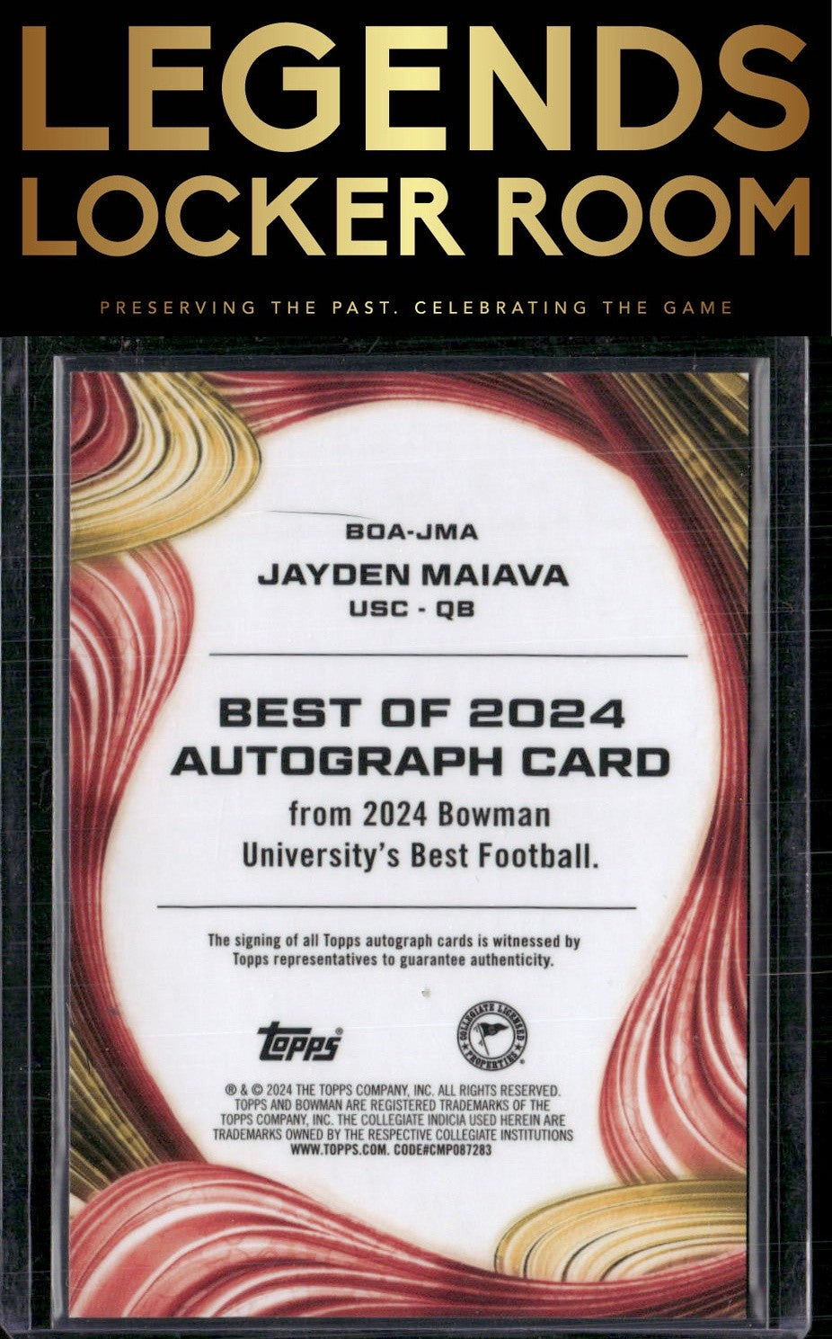 2024 Bowman University Best #BOA-JMA Jayden Maiava Best of 2024 Autographs