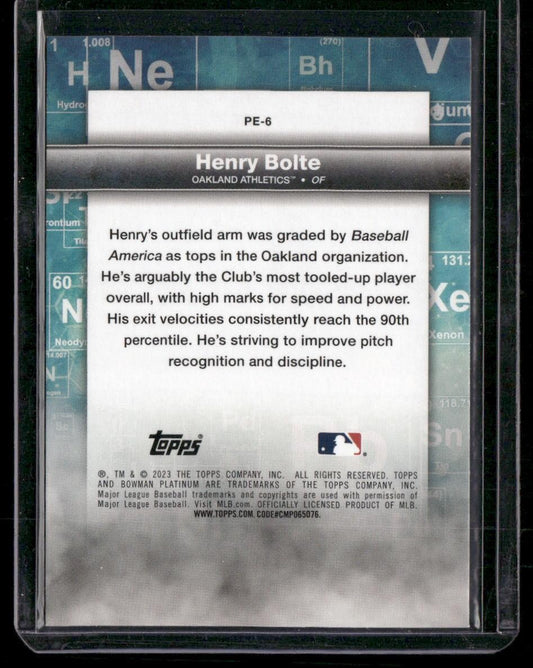 2023 Bowman Platinum #PE-6 Henry Bolte Precious Elements