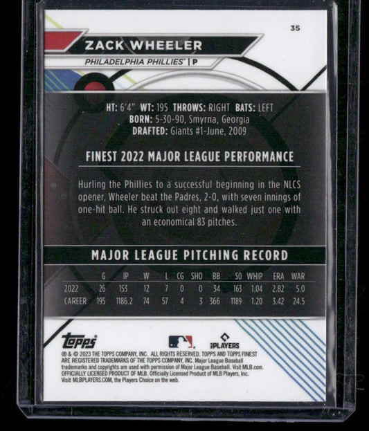 2023 Finest #35 Zack Wheeler