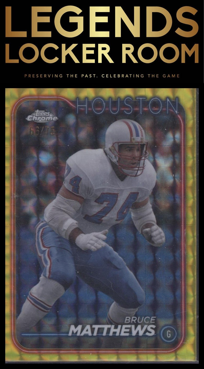 2024 Topps Chrome #190 Bruce Matthews Yellow Geometric Refractor #/75