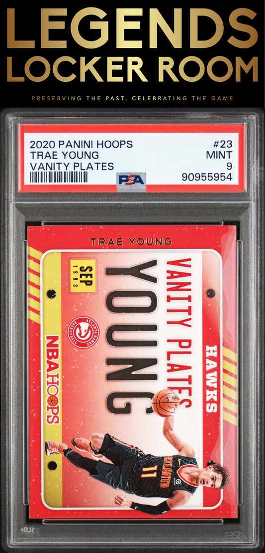 2020 Panini Hoops Vanity Plates #23 Trae Young Vanity Plates PSA 9