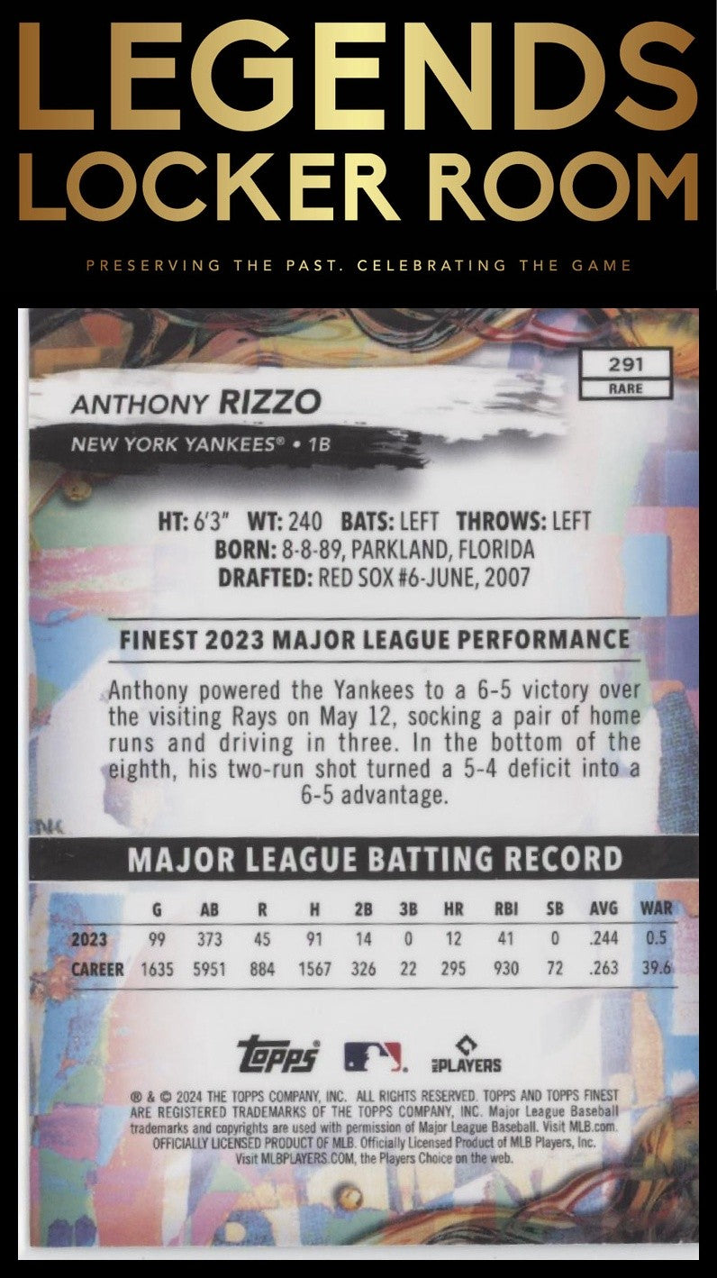 2024 Finest #291 Anthony Rizzo