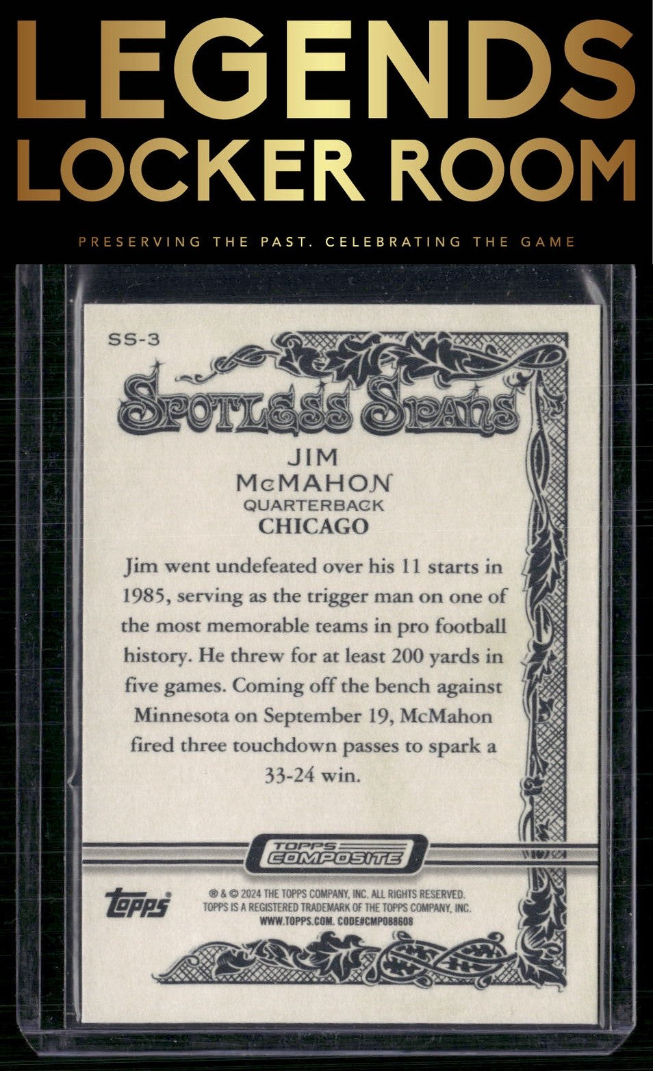 2023 Topps Composite #SS-3 Jim McMahon Spotless Spans