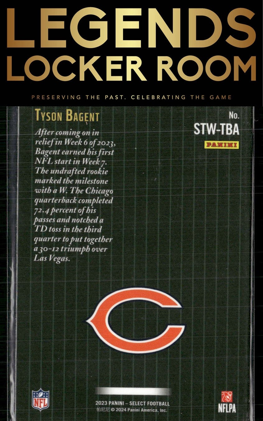 2023 Panini Select #STW-TBA Tyson Bagent Score Select Throwback