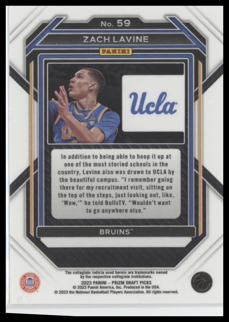 2023 Panini Prizm Draft Picks #59 Zach LaVine