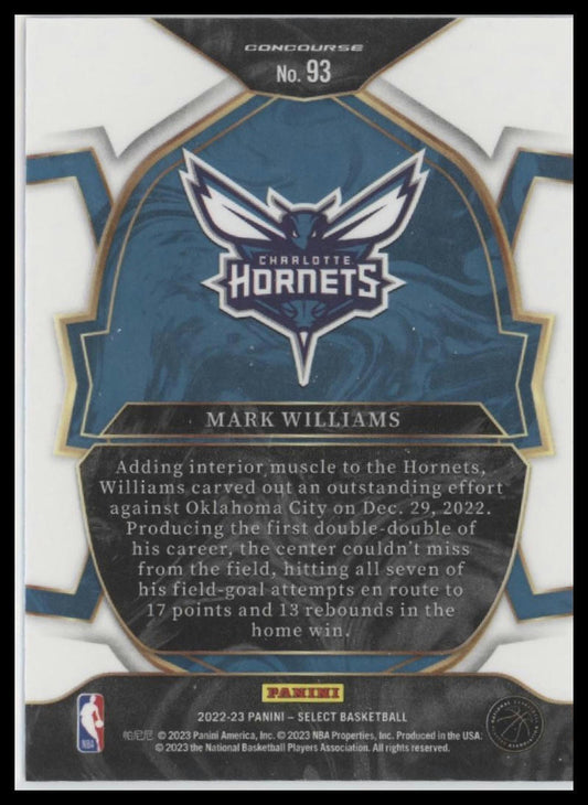 2022-23 Panini Select #93 Mark Williams Blue (Retail Base)