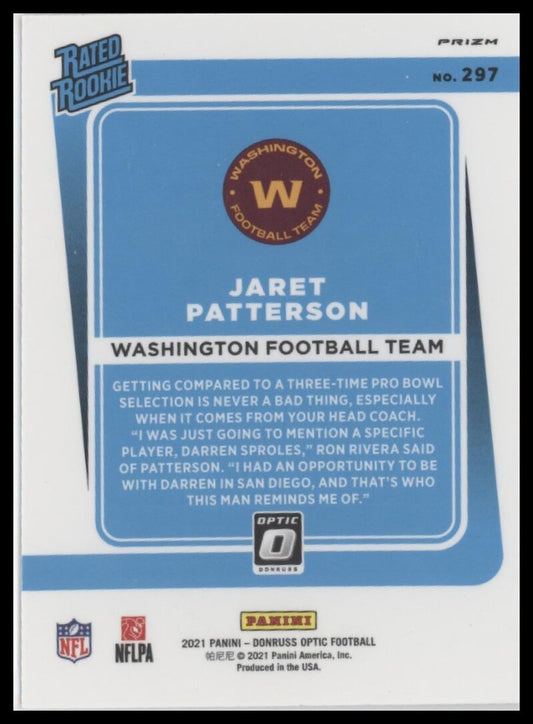 2021 Donruss Optic #297 Jaret Patterson Red Mojo