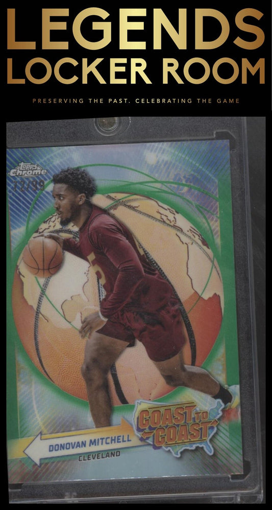 2023-24 Topps Chrome #CC-6 Donovan Mitchell Coast to Coast Refractors Green #/99
