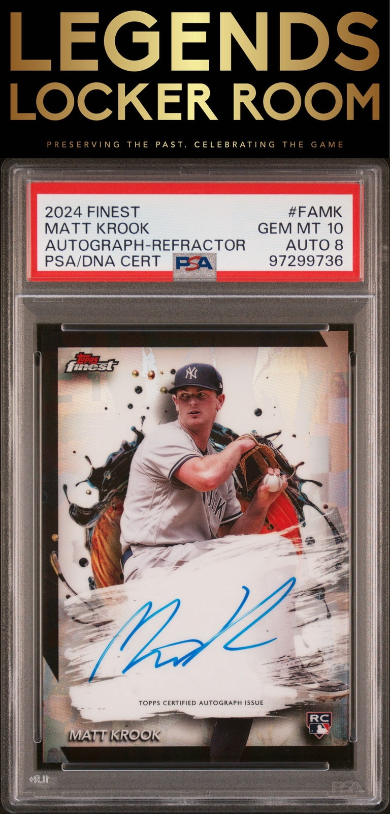 2024 Topps Finest Finest Autographs #FAMK Matt Krook Autograph-Refractor PSA 10