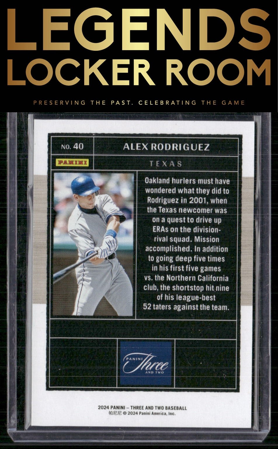 2024 Panini Three and Two #40 Alex Rodriguez Holo Blue #/15