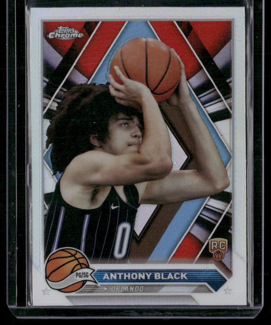 2023-24 Topps Chrome #186 Anthony Black Green Logo Refractors