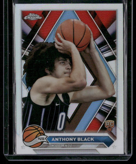 2023-24 Topps Chrome #186 Anthony Black Green Logo Refractors
