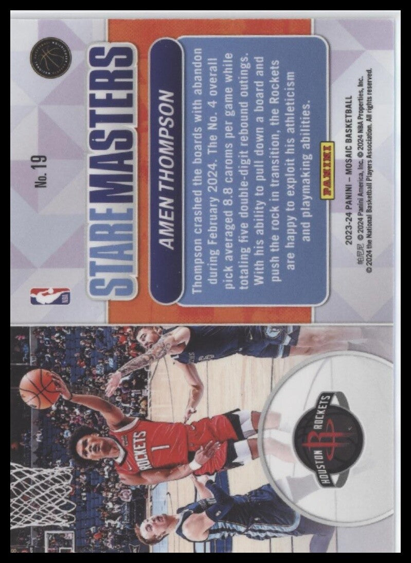 2023-24 Panini Mosaic #19 Amen Thompson StareMaster