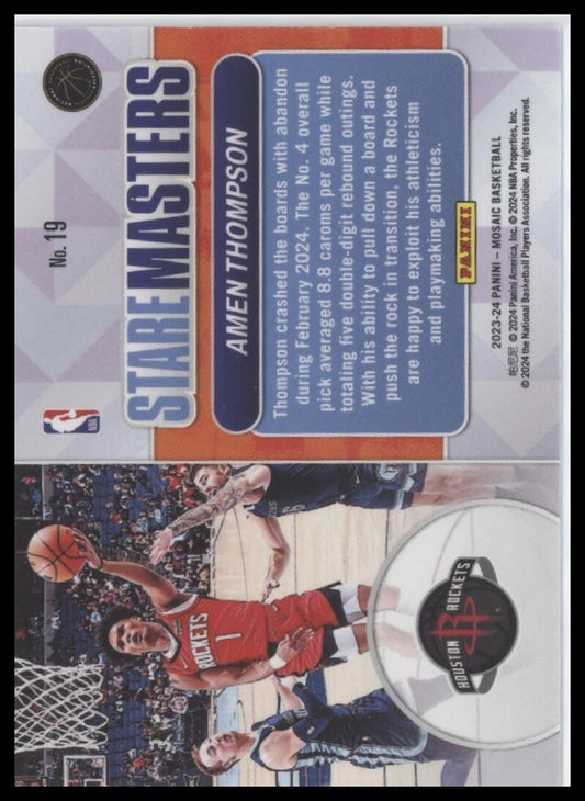 2023-24 Panini Mosaic #19 Amen Thompson StareMaster