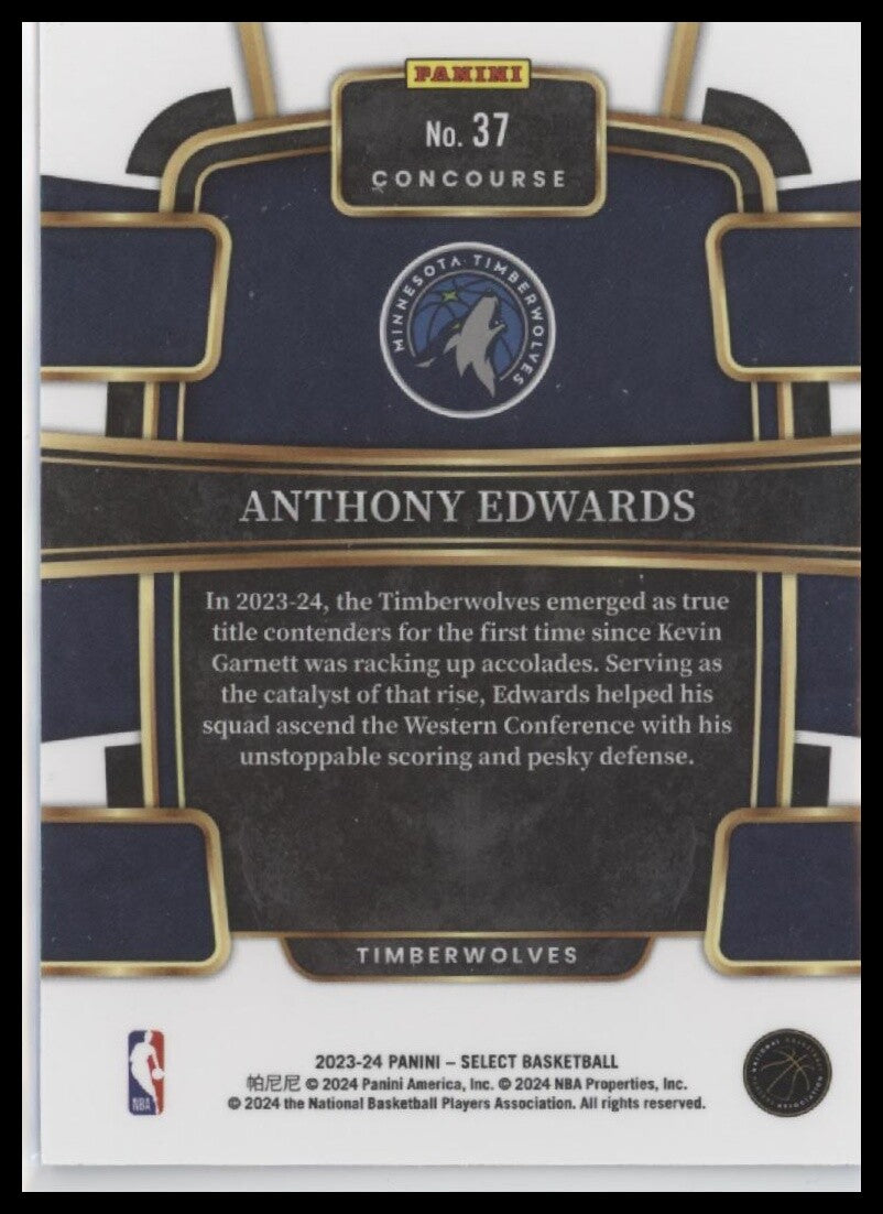 2023-24 Panini Select #37 Anthony Edwards Blue (Retail Base)