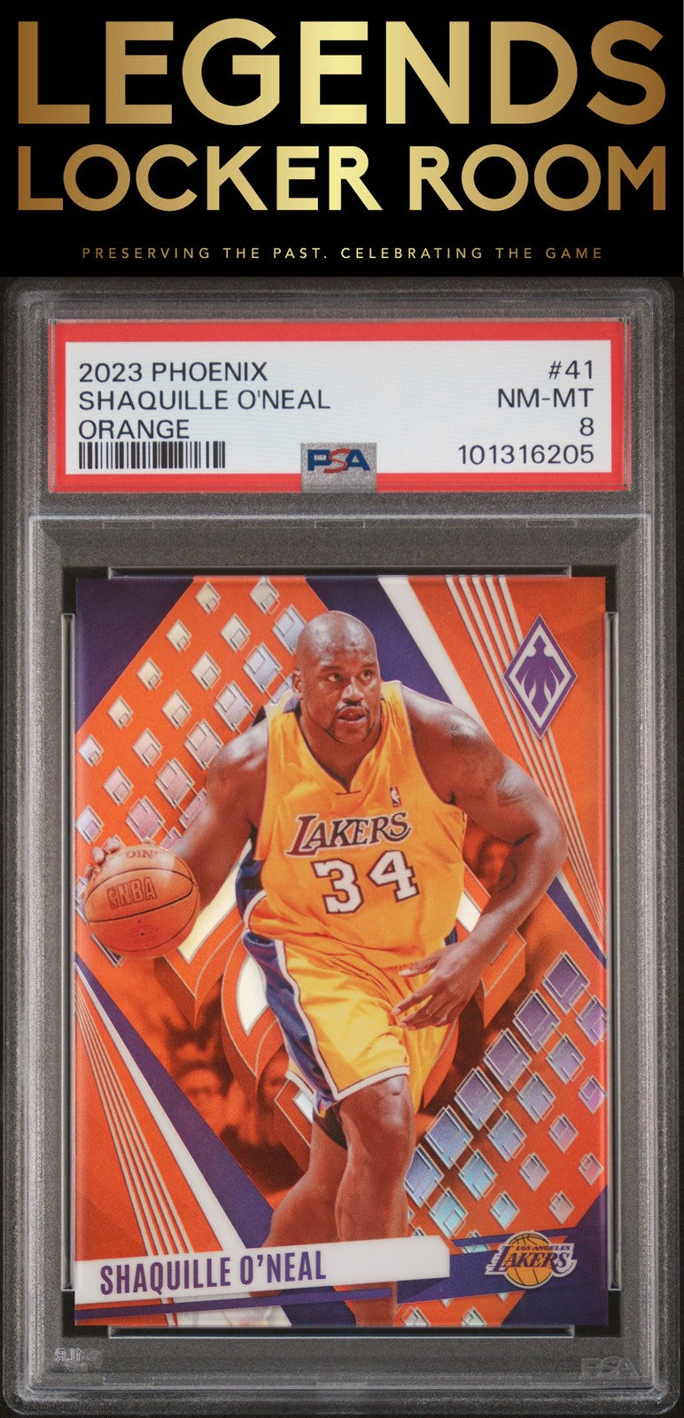 2023 Panini Phoenix #41 Shaquille O'Neal Orange PSA 8